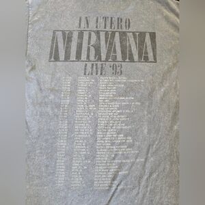 Vintage Gray Nirvana In Utero Live '93 Tour T-Shirt